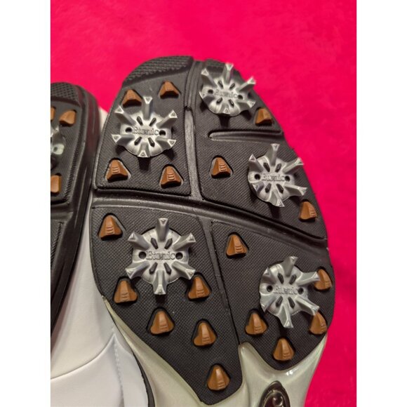 Etonic Stabilites Men’s Golf Shoes White Brown Leather Spiked Size 7 M 2004 VTG - Picture 9 of 11